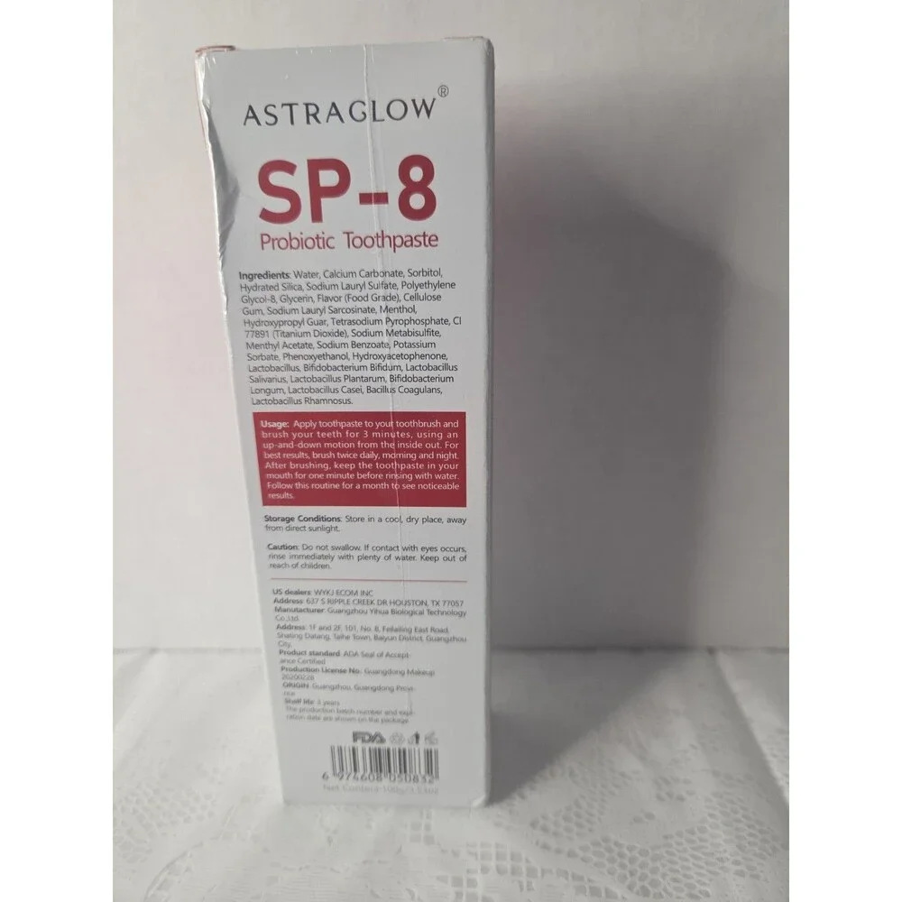 Astra Glow Probiotic Toothpaste SP-8 New Sealed